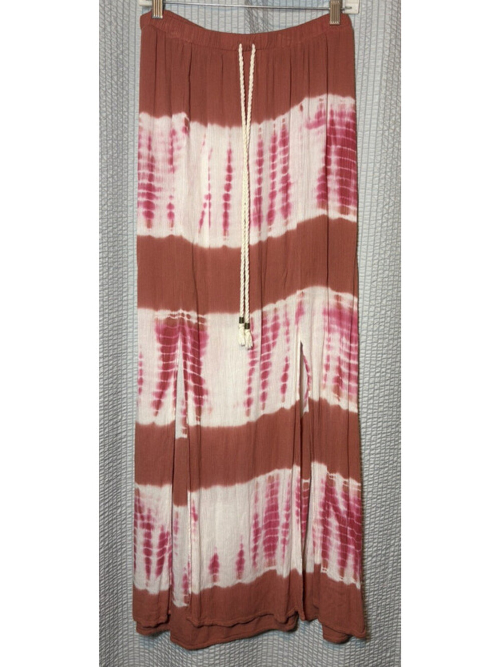Mossimo Supply Co Drawstring Maxi Skirt Size M Tie-Dye Boho Split